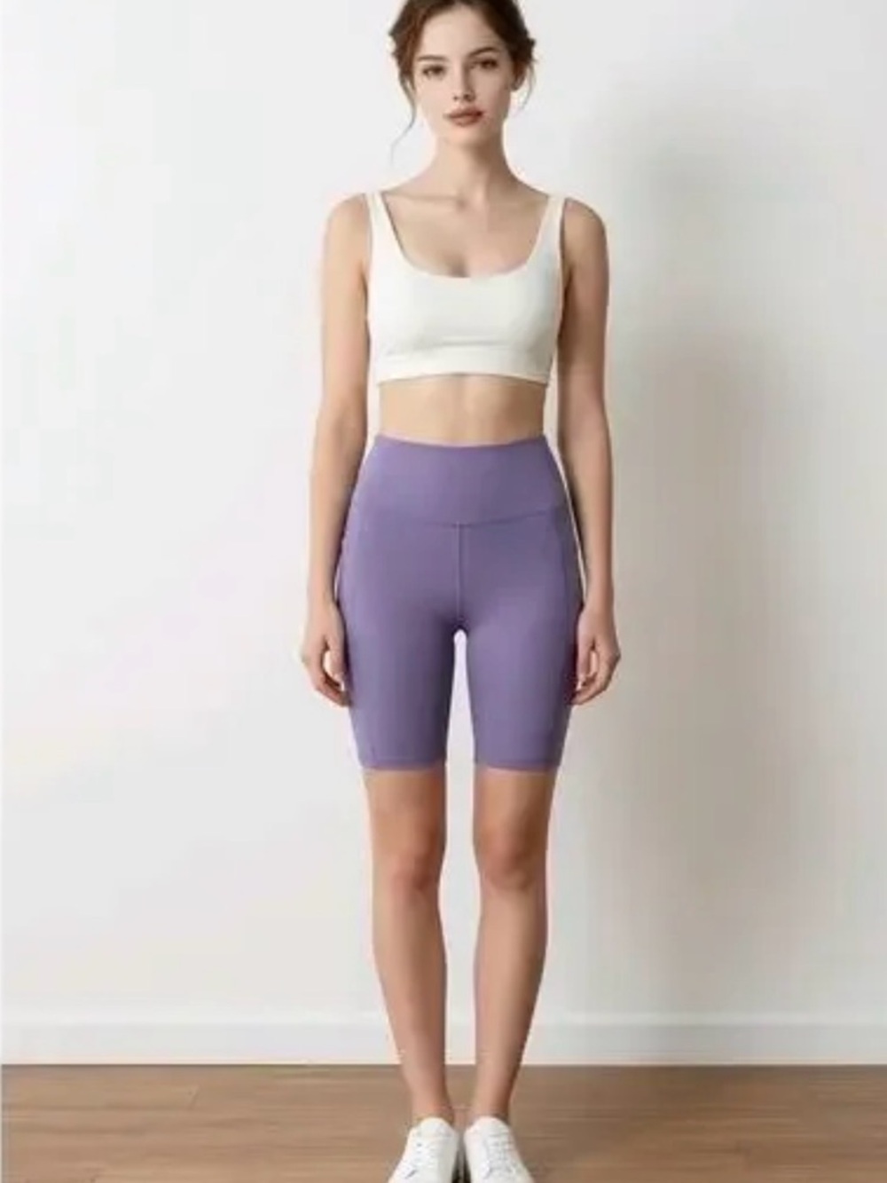 Figs High-Waist Lavender Bike Shorts